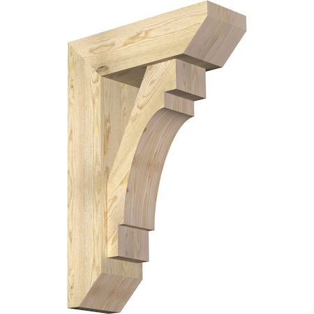 Ekena Millwork Merced Slat Rough Sawn Bracket w/ Offset Brace, Douglas Fir, 8"W x 24"D x 36"H BKT0806X24X36MRC06RDF